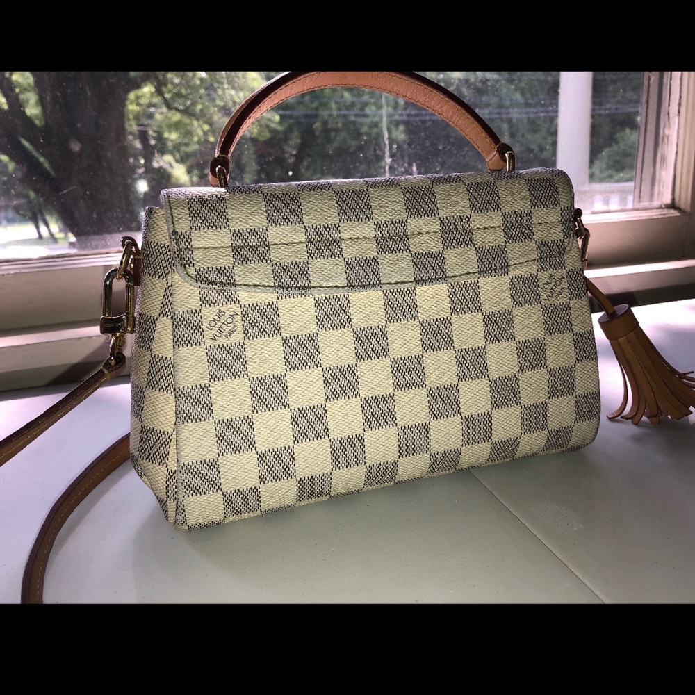 Louis Vuitton croisette tassel white Damier Azur
